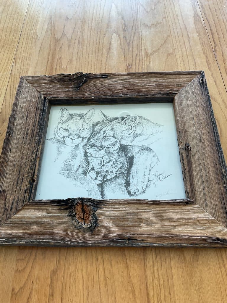 Framed drawing.