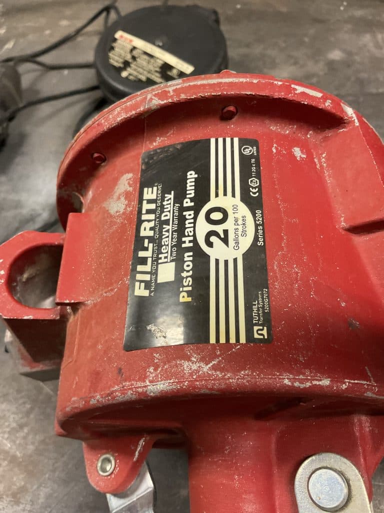 Hand fuel pump.