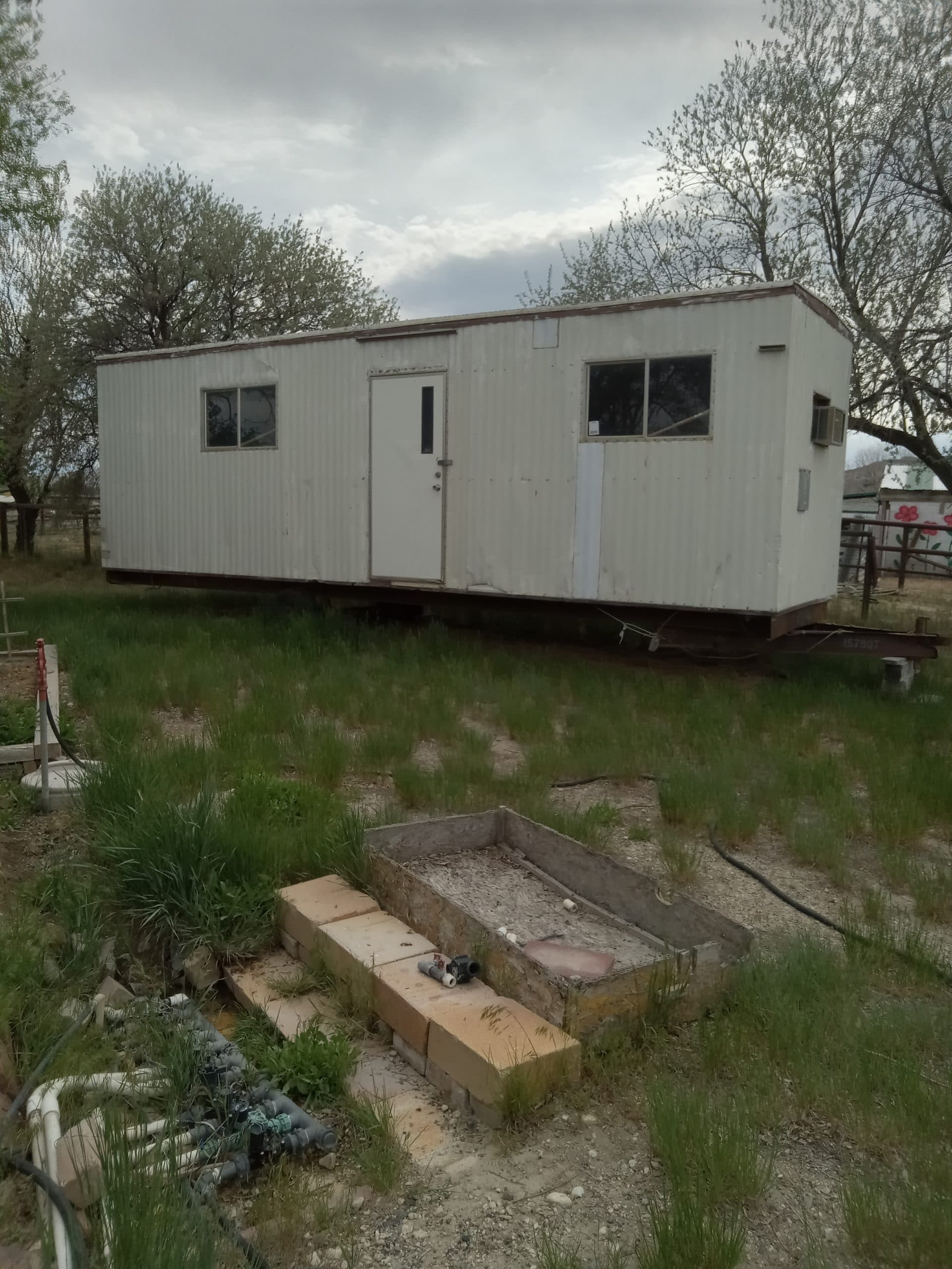 On-site work trailer with office.