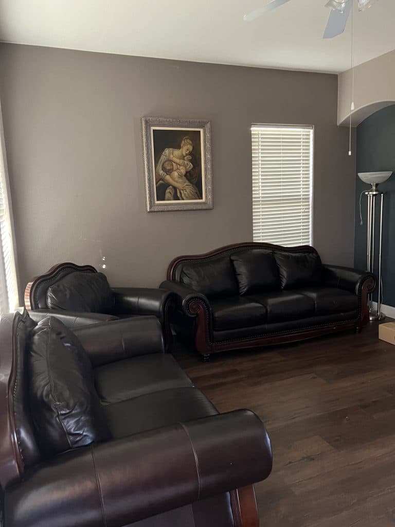 3 piece leather sofa set