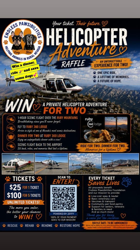 Helicopter and Dinner Raffle