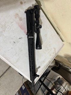 450 Bushmaster upper w/scope and flip ups side charge