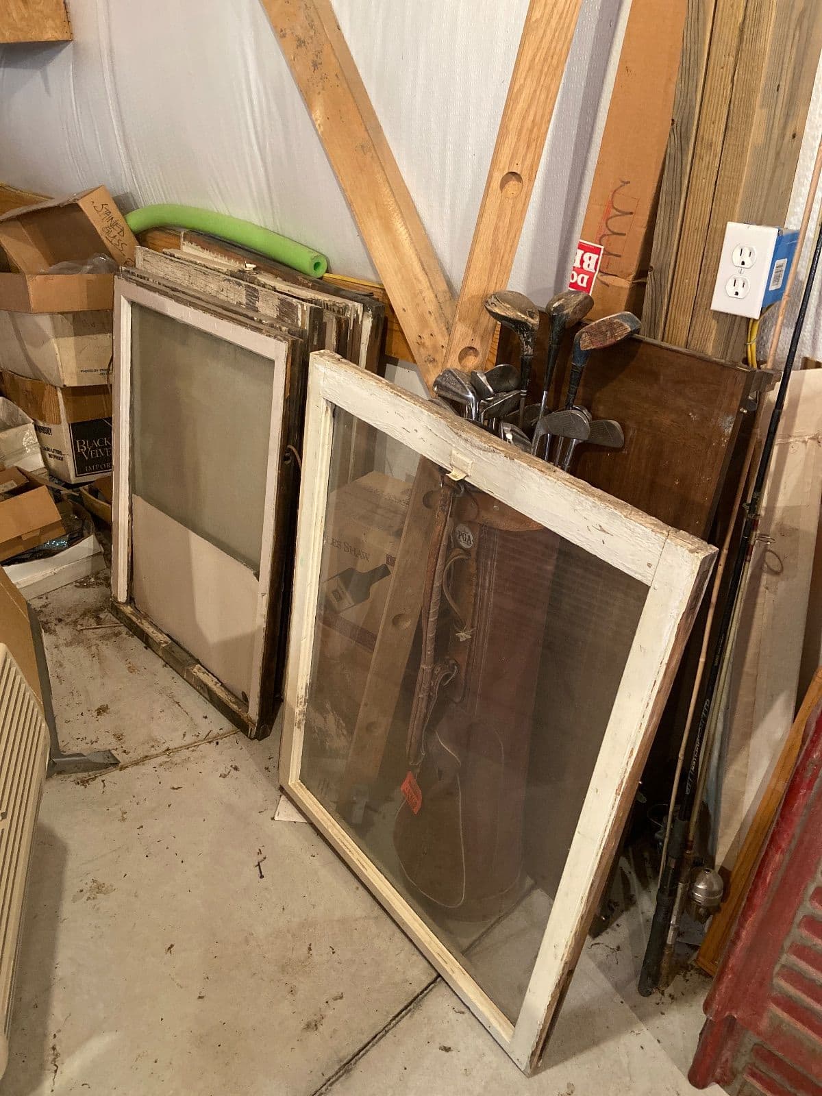 really old wood frame windows with the antique glass in them