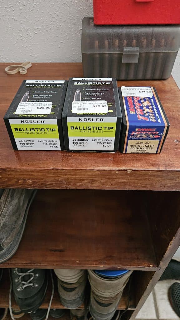 .257 cal. Projectiles Nosler and Barnes