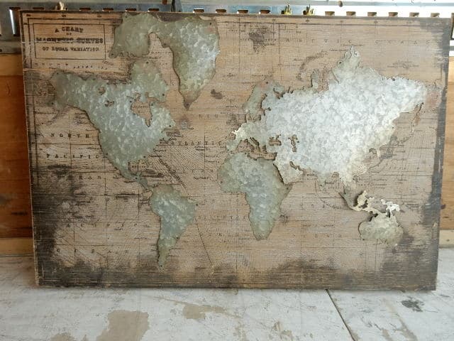 Metal on Wood Map