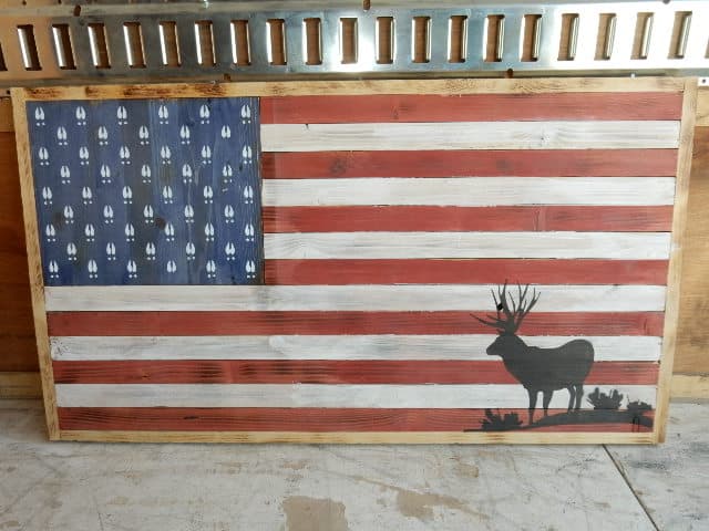 Deer American Flag Handmade