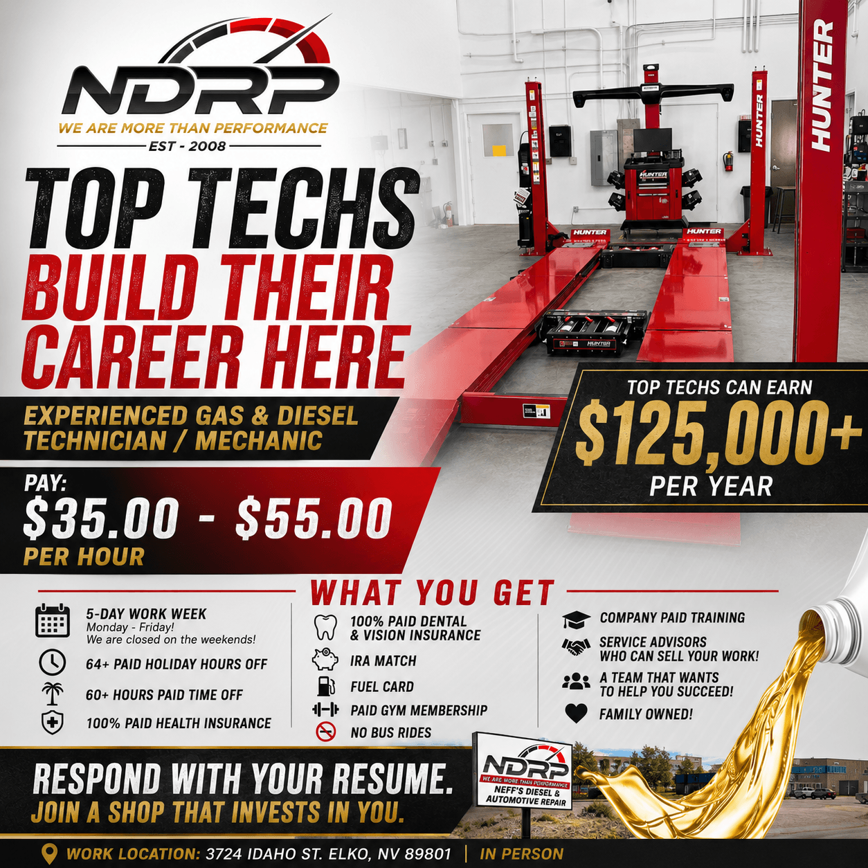 Experienced Diesel and Gas Technician